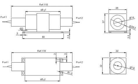 1060nm Broadband High Power Polarization Maintaining Isolator