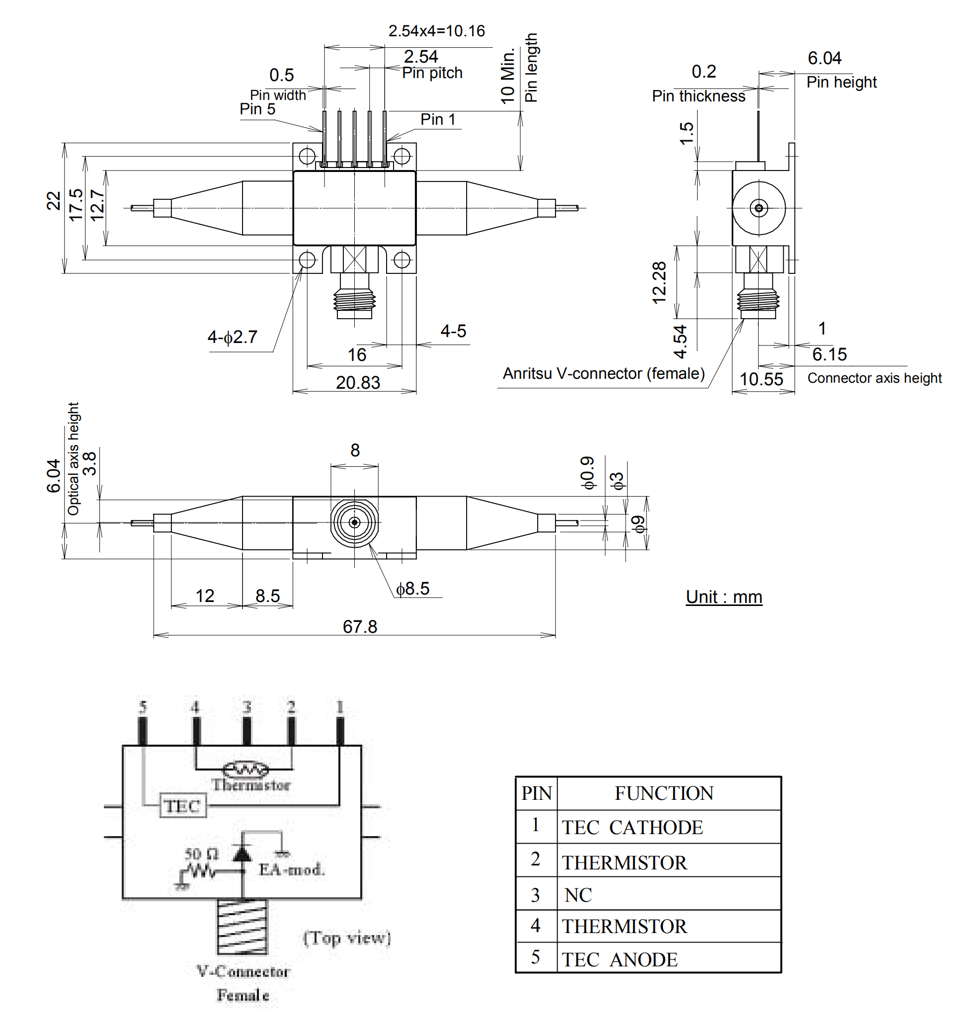 40G EAM modulator 電吸收調制器 OKI 5633C